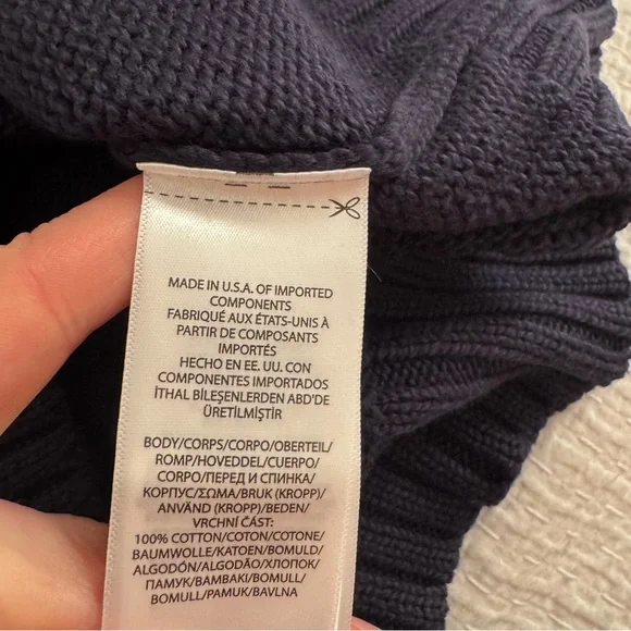 Polo by Ralph Lauren Navy Crewneck Sweater with Flag. Size L. Unisex - Picture 8 of 8